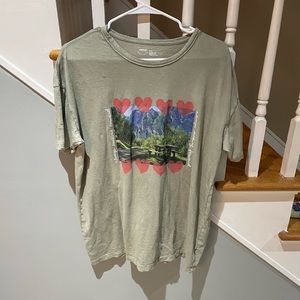 Aerie Military Green Oversized Tee